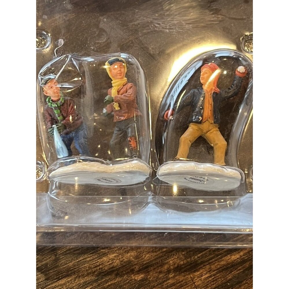Lemax Snowball Fight Figures Dodgeball Vintage Collection NIP Christmas Village